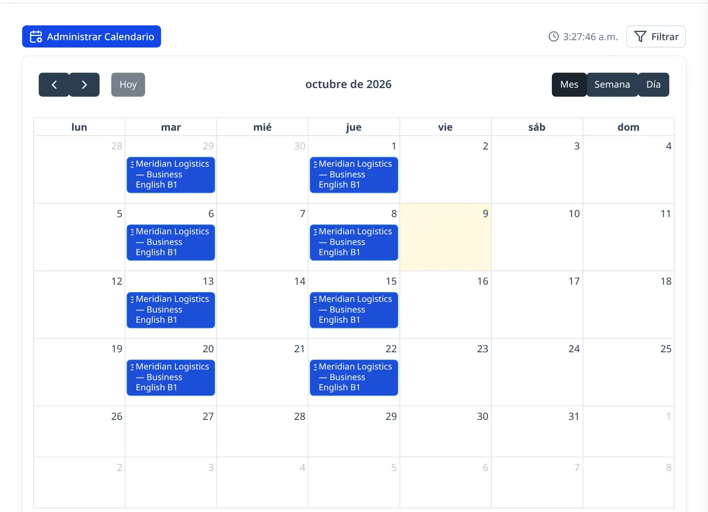 Agenda tus clases